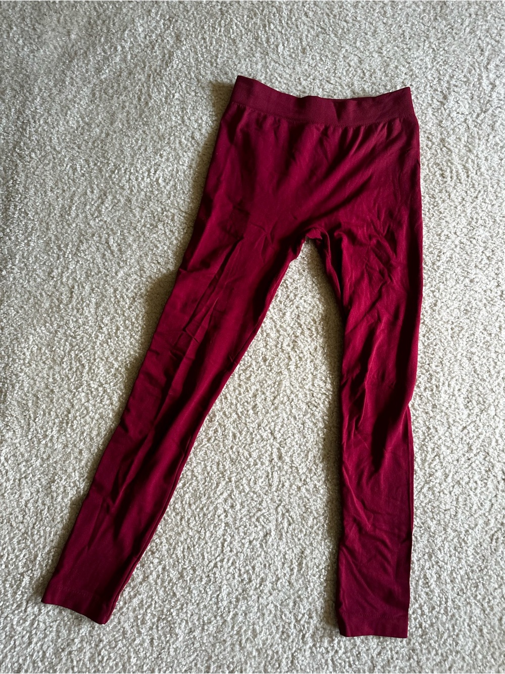 Deep Wine Red Knit Leggings